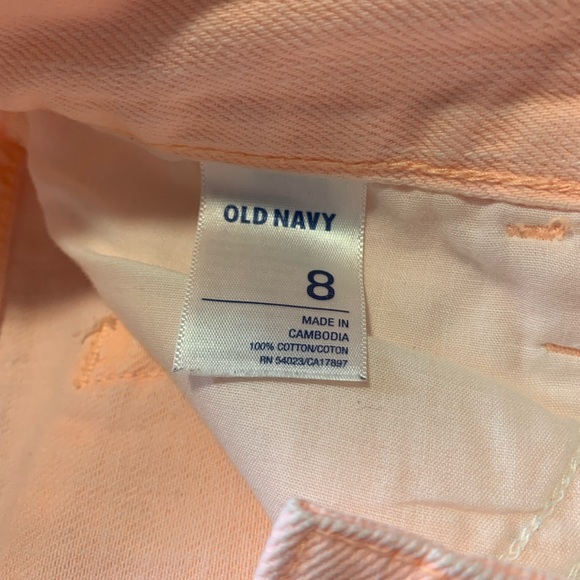 Old Navy size 8 neon orange cut off shorts - Picture 2 of 3